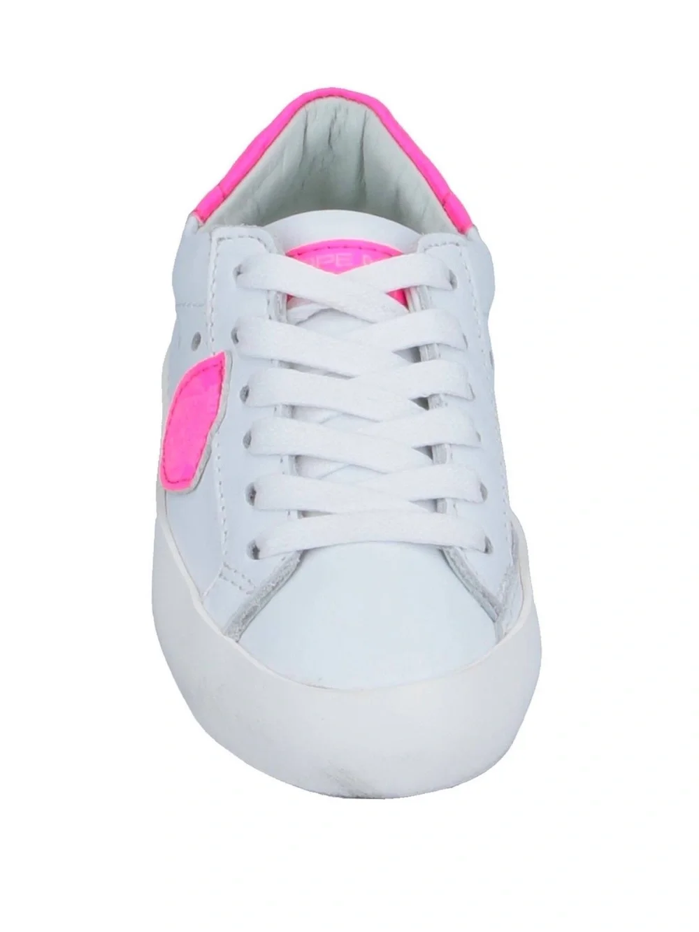 Philippe Model Kids White Sneakers with Hot Pink Accents